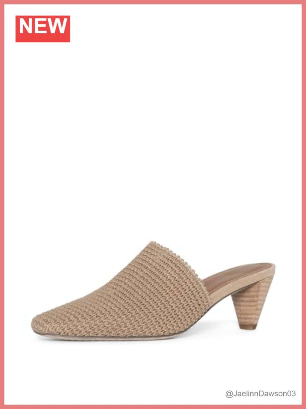 Women's Stretch Mule Shoes with Mid-Cone Heel & Memory Foam